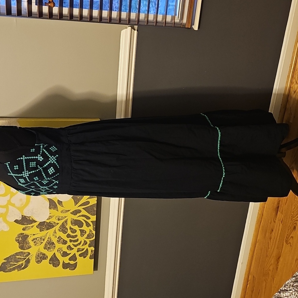 Ava & Viv Black Maxi Dress with Blue Accents - Picture 3 of 5